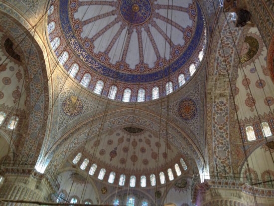 Interior of the Blue Mosque in Istanbul, Turkey