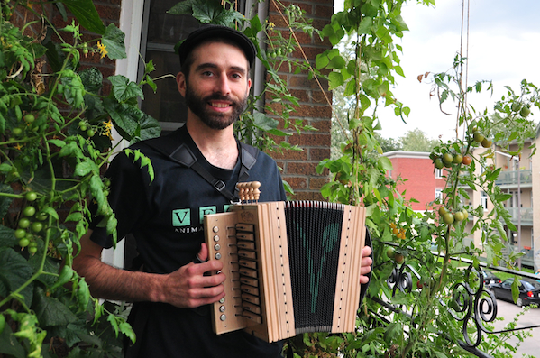 Stephane Groleau and his vegan accordion