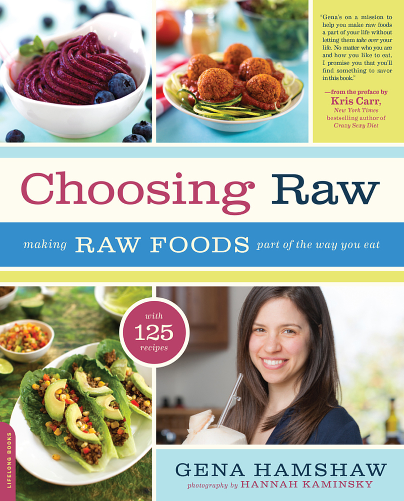 The cover for Gena Hamshaw's new vegan book, Choosing Raw