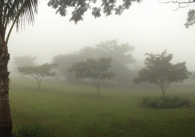 A foggy day in Ciudad Colon, Costa Rica.