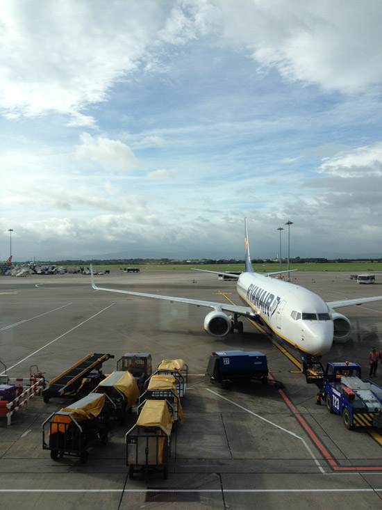 RyanAir flight from Dublin, Ireland