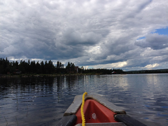 A canoe on Thorburn Lake, Newfoundland and Labrador