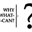 White background with black text in the foreground that says "Why Pay-What-You-Can?" on the left-hand side of a thin vertical black line. On the right-hand side, there is a large question mark.