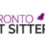 Image contains a logo that says "Toronto" on one line and then "Pet Sitter" below it. To the right, there is a paw print.