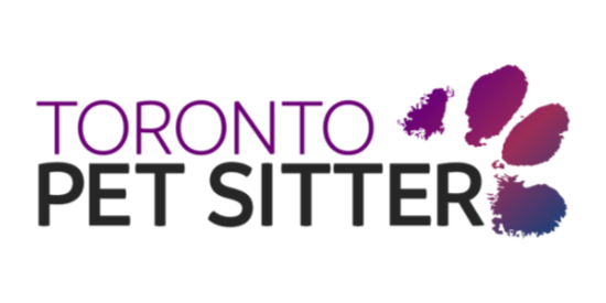 Image contains a logo that says "Toronto" on one line and then "Pet Sitter" below it. To the right, there is a paw print.